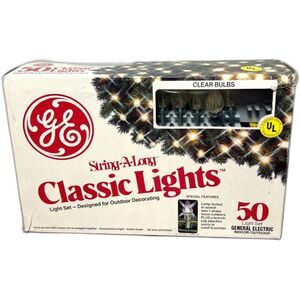 General Electric String-A-Long Classic 50 Bulb Light Set Vintage Indoor Outdoor